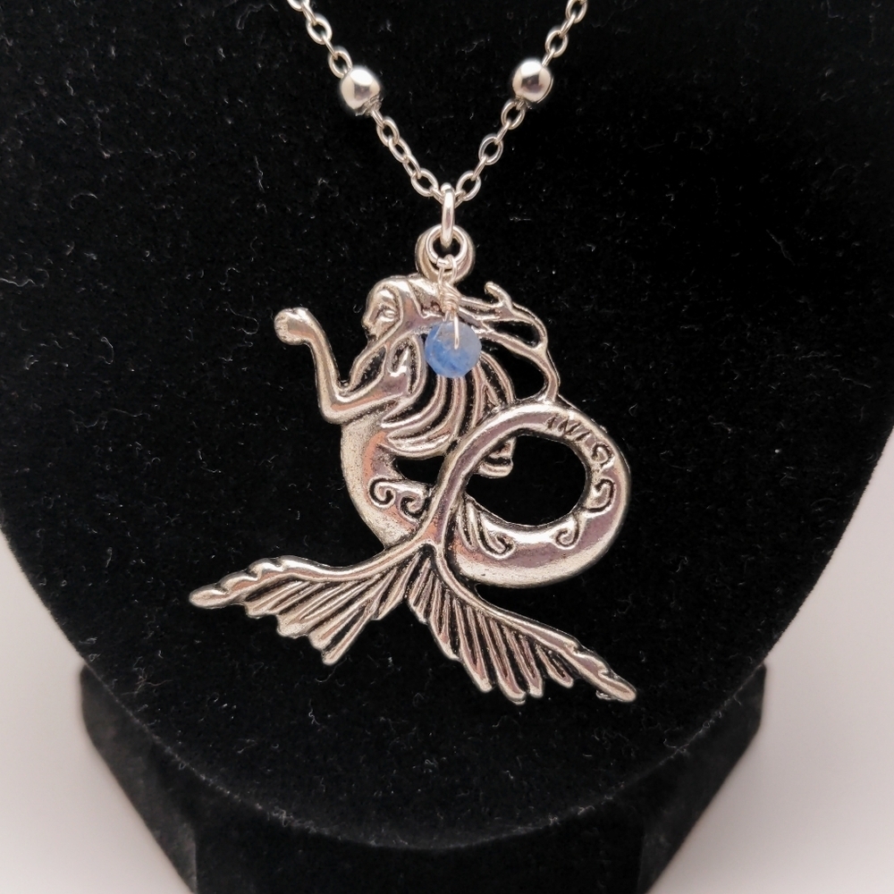 381MIDALANE Sapphire Mermaid Necklace